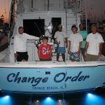 1st Place Top Junior Angler & 3rd Place Tournament Champion Steve Coker, Captain Kurt Langford & Peyton Brown (Change Order)