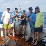 ROFFS™ Client Adam Ladnier (Fleur De Lis), First Mate Preston Savage and Second Mate Mike Basso. Awesome Tuna action out of Grand Isle, LA.