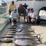 ROFFS™ Clients Lou Polisano & Captain Ernie DiSandro (Baccala), John Rongione, Andrew Fedkiw, and special guest: Mark Weglos. Nice catch, Canyon Fishing offshore Cape May NJ.