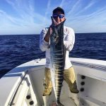 ROFFS™ Client Dave Satava out of Mayport FL.
ROFFS Team,
“Thanks for the great report! I was originally planning on heading north out of Mayport. After reviewing your report and seeing favorable conditions to the south consistent for the past 3 days I changed my plans to start there and troll my way north along a temp and color line. Within 30 minutes of trolling we hooked up with a nice 30# wahoo. Before I had a chance to re-set my whole spread we had our second fish on which was a nice 40# wahoo. With more than enough meat for me and crew we headed back home and left the rest to grow for next time.”
Thanks again,
Dave