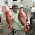 Former ROFFS™ owner Dr. Mitchell A. Roffer continues to find success from ROFFS™ analyses.
"I received my ROFFS™ fishing forecasting analysis Friday night and studied it with the boat captain Dave Heil, Esq. Saturday morning and then we decided where to fish for red snapper last Saturday. We were late leaving the dock at 8:30 am, but arrived on the fishing grounds southeast of Cape Canaveral by 10:00 am. We proceeded to quickly catch three nice red snapper from five drops on some nice bottom structure, two in the photo and a nice porgy. We developed steering problems and were forced to come home at noon. Thanks for the analysis, it clearly helped selecting the bottom topography to catch these fish."