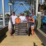 "I just wanted to let you know we owe you and the ROFFS™ Team a big thank you. Your report for Friday put us 500 fathoms into the Baltimore Canyon where we saw 1 white marlin, went 3 for 3 on nice mahi, and 2 for 3 on big eye tuna to secure 1st and 3rd places in the tuna division of the Ocean City Marlin Club Canyon Kick Off Tournament. Our picture from the weigh-in is attached.
Thanks again for everything!"
-Neal